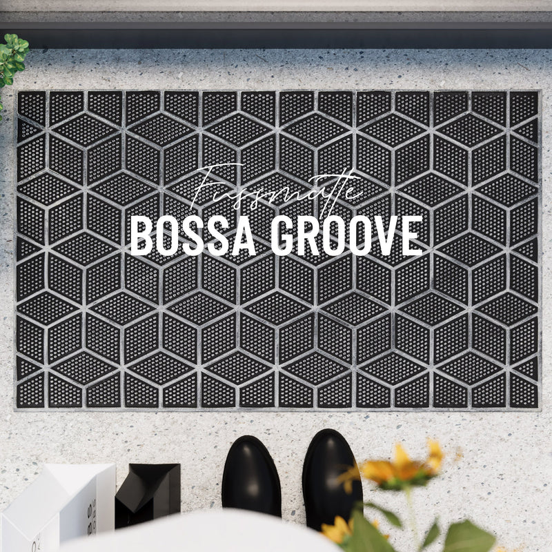 Fußmatte aus Gummi Silber Grau "Bossa Groove" WECONhome