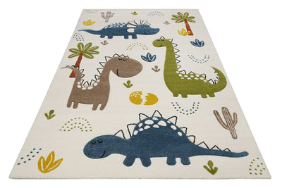 Kinderteppich Creme Weiß "Dino & Friends" Smart Kids