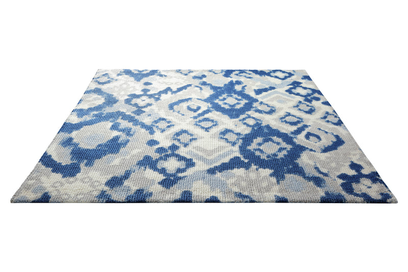 Handgearbeiteter ESPRIT Teppich beige blau  "Cove"