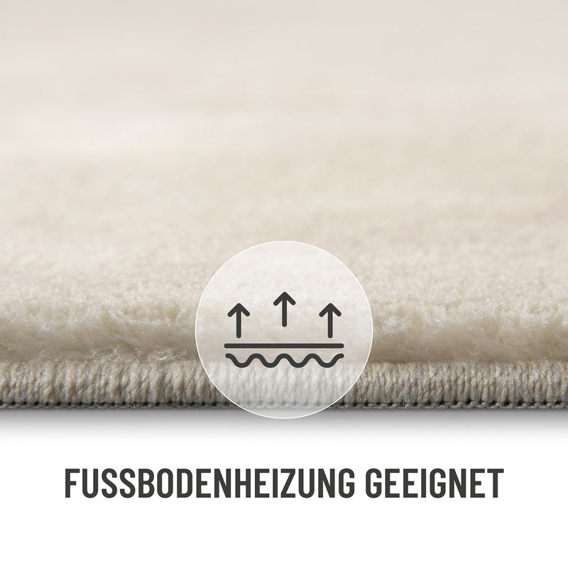 Weicher Hochflor Teppich Creme Beige "Eriksson" WECONhome