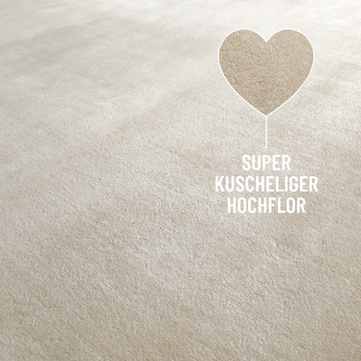 Weicher Hochflor Teppich Creme Beige "Eriksson" WECONhome