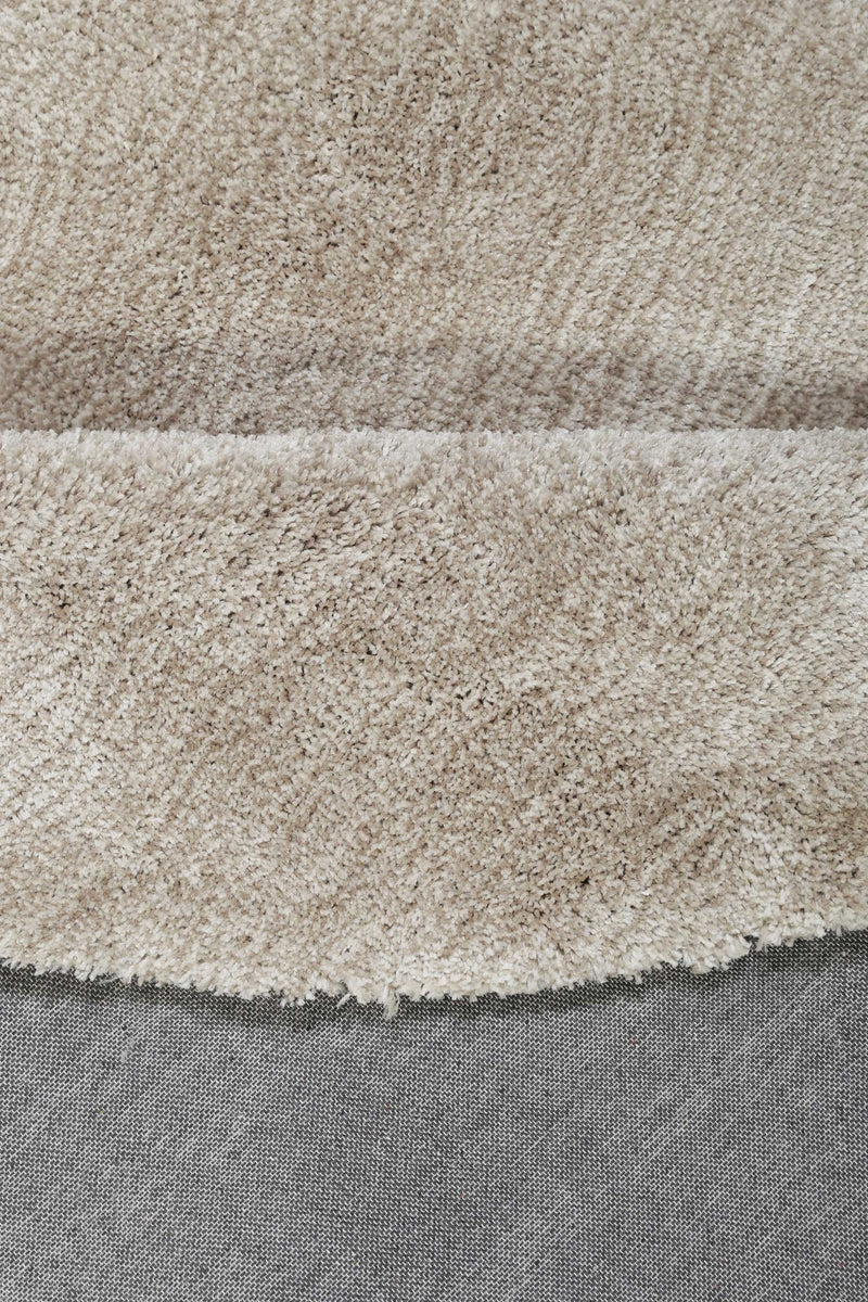 Esprit Teppich Rund Beige Sand meliert Hochflor "Relaxx"