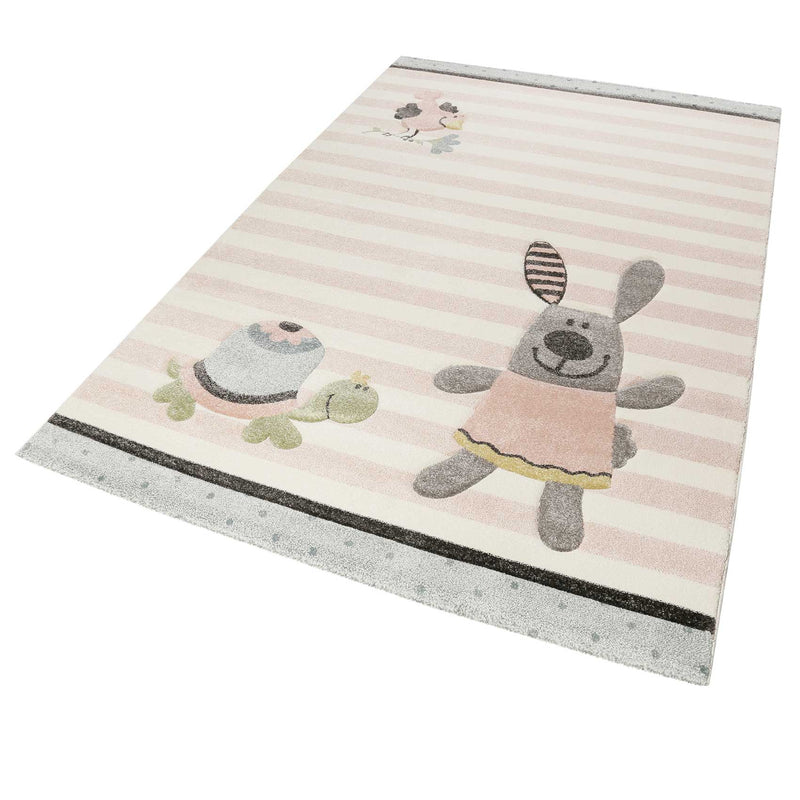 Kinderteppich rosa grau beige "Happy Friends"  Sigikid