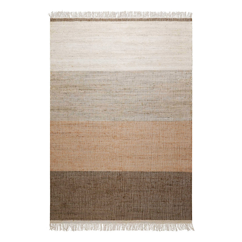 Handwebteppich Beige Braun aus Naturfaser "Vito" Green Looop