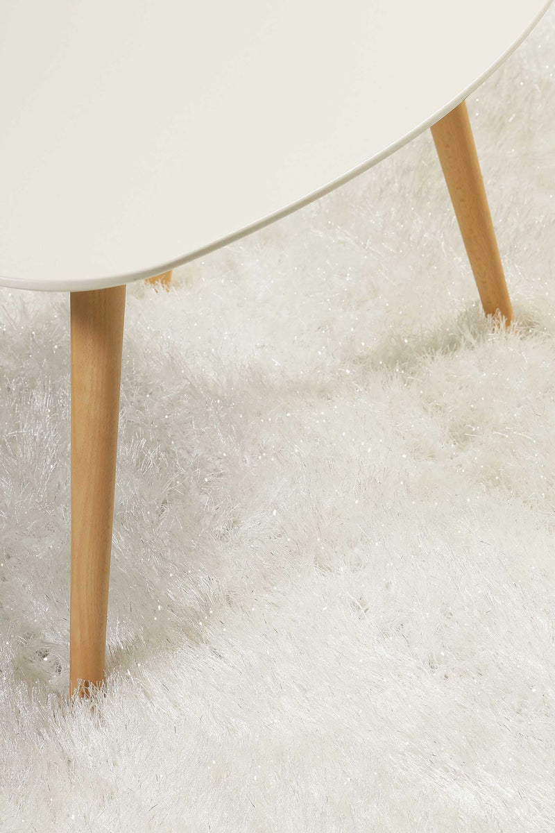 Teppich Creme Weiß glänzend Hochflor "Shiny Touch" WECONhome