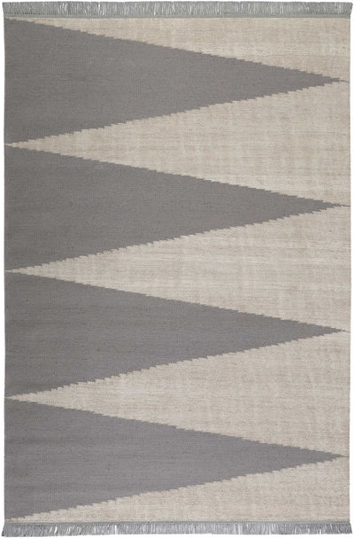 Kelim Teppich Grau Beige aus Naturfasern "Smart Triangle" WECONhome