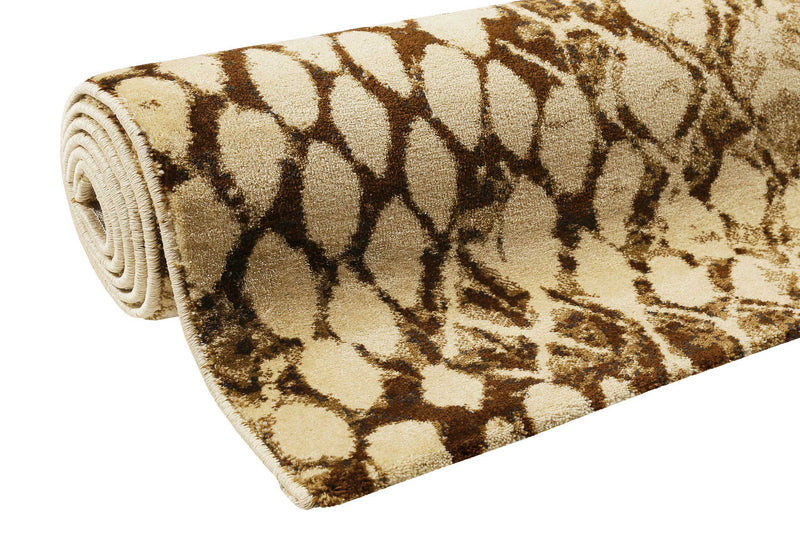 Teppich Beige Braun Kurzflor "Snake" WECONhome