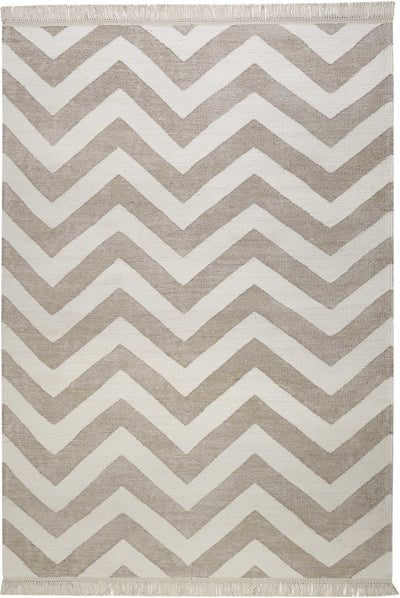 Kelim Teppich Beige aus Naturfasern "Zig-Zag" WECONhome